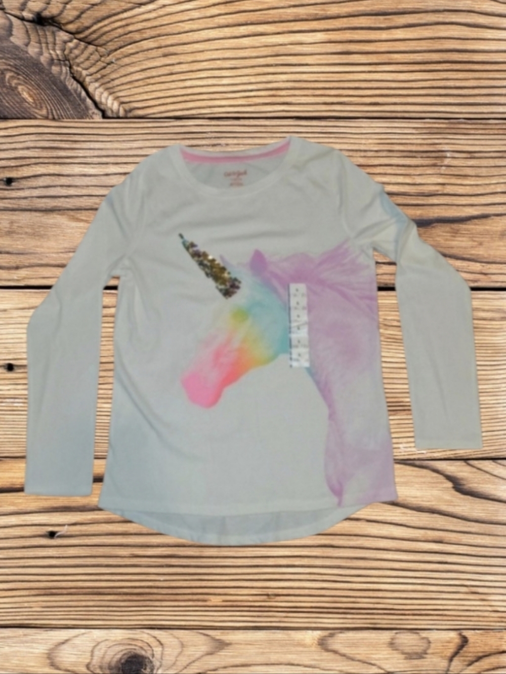 NEW UNICORN HORSE LONG SLEEVE SHIRT SIZE L 10-12